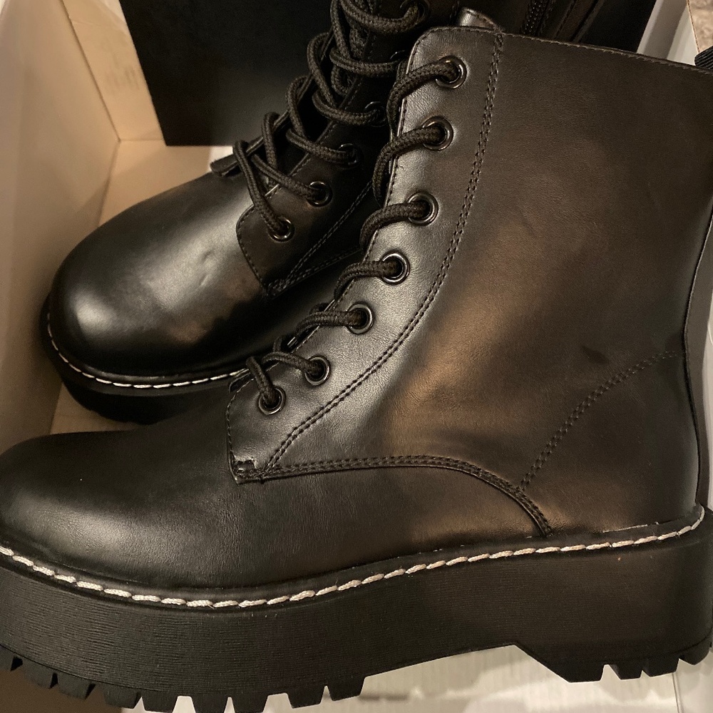 Torrid Black Platform Combat Boots